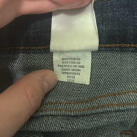 Banana Republic Wide Leg Jeans Pant High Rise Dark Denim Pleated NWT 28/6 - Picture 9 of 13